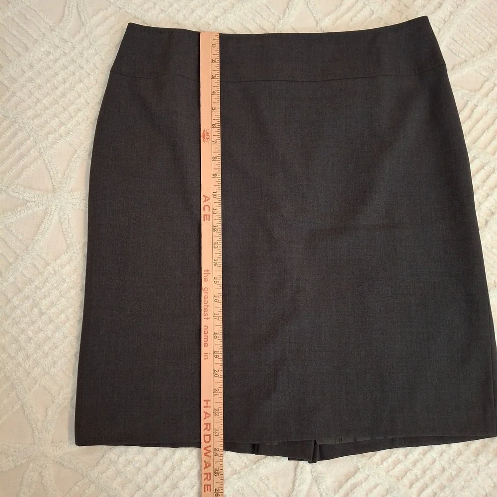 Tribal Womens 14 Pencil Skirt Charcoal Grey Back Pleat Button Detail Stretch‎